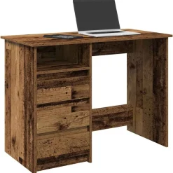 vidaXL Escritorio de madera de ingeniería madera vieja 102x50x75 cm Madera antigua Hot