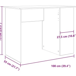 vidaXL Mobiliario De Oficina-Escritorio de madera de ingeniería roble artesano 100x55x75 cm