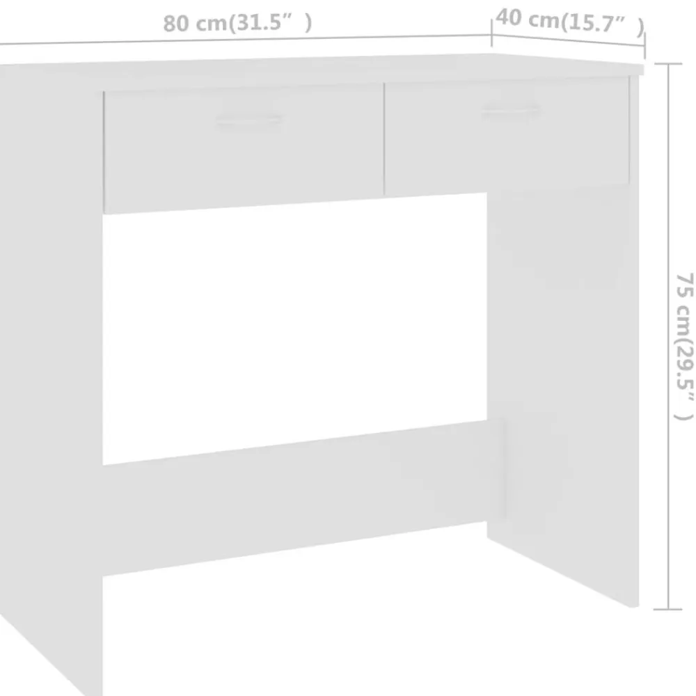 vidaXL Escritorio de madera contrachapada 80x40x75 cm Blanco Clearance