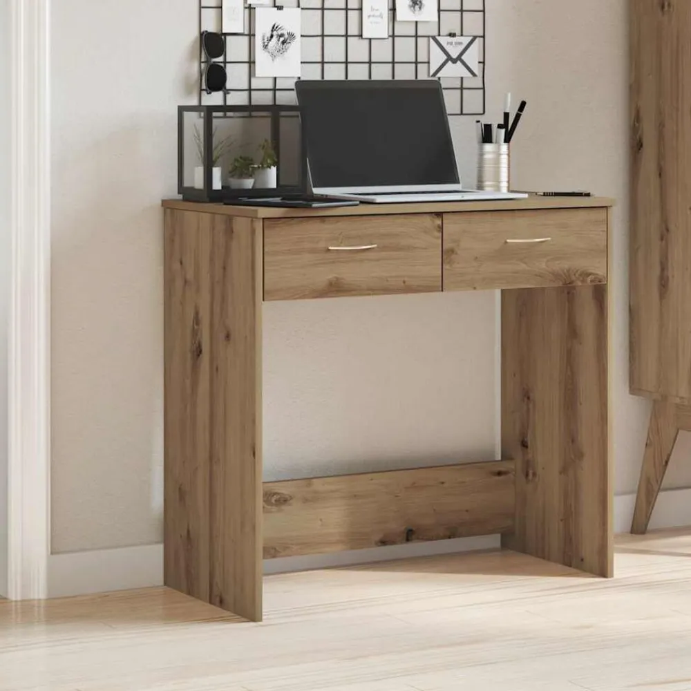 vidaXL Mobiliario De Oficina-Escritorio de madera de ingeniería roble artisian 80x40x75 cm