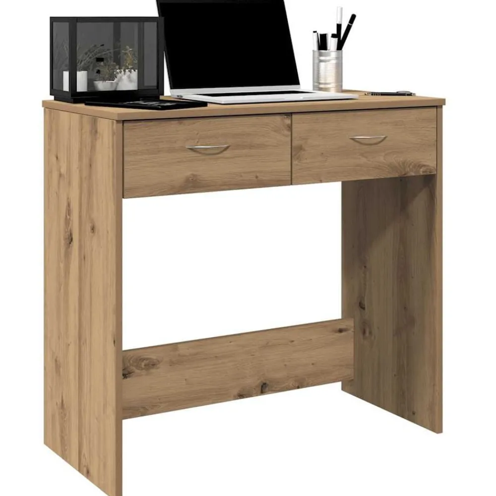 vidaXL Mobiliario De Oficina-Escritorio de madera de ingeniería roble artisian 80x40x75 cm