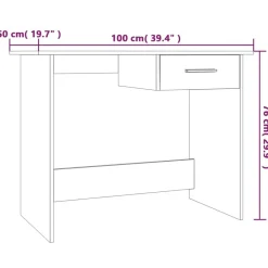 vidaXL Mobiliario De Oficina-Escritorio de madera contrachapada 100x50x76 cm