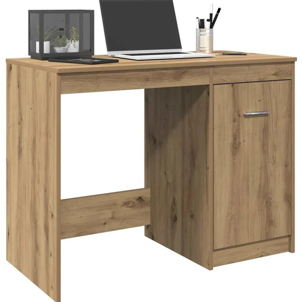 vidaXL Escritorio de madera de ingeniería 100x50x76 cm Roble artisan Outlet