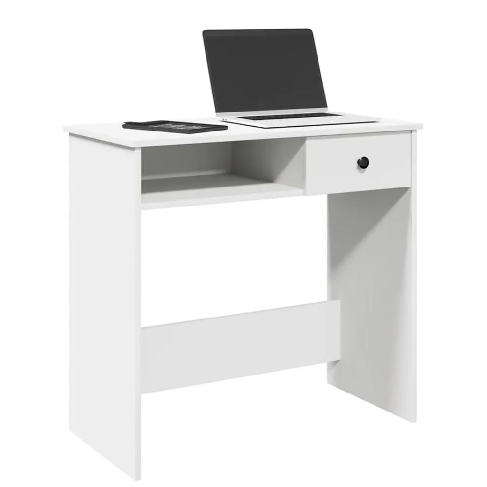 vidaXL Escritorio de madera contrachapada 80x40x75 cm Blanco Outlet