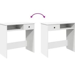 vidaXL Escritorio de madera contrachapada 80x40x75 cm Blanco Outlet