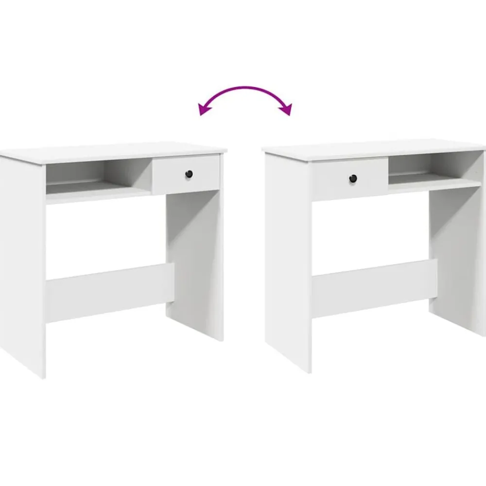 vidaXL Escritorio de madera contrachapada 80x40x75 cm Blanco Outlet