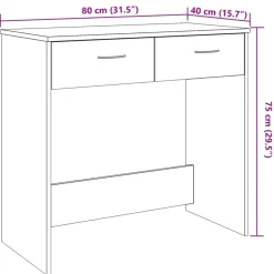 vidaXL Escritorio de madera ingeniería madera envejecida 80x40x75 cm Madera antigua Discount
