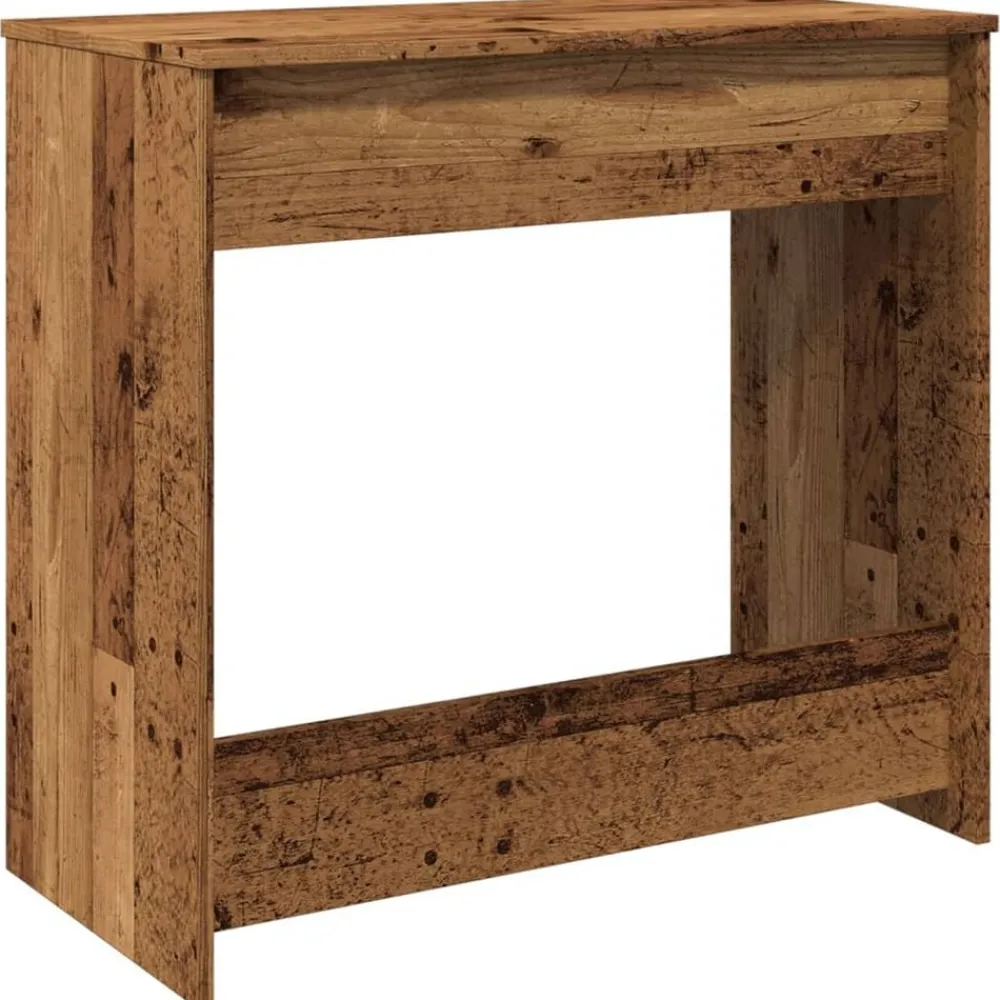vidaXL Escritorio de madera ingeniería madera envejecida 80x40x75 cm Madera antigua Discount