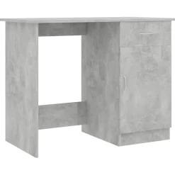vidaXL Escritorio de madera contrachapada gris hormigón 100x50x76 cm Gris hormigón Online