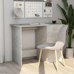vidaXL Escritorio de madera contrachapada gris hormigón 100x50x76 cm Gris hormig&oacute;n Online