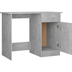 vidaXL Escritorio de madera contrachapada gris hormigón 100x50x76 cm Gris hormigón Online