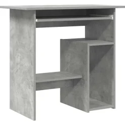 vidaXL Escritorio de madera contrachapada gris hormigón 80x45x74 cm Gris hormigón