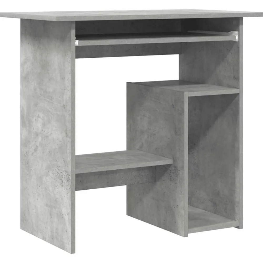 vidaXL Escritorio de madera contrachapada gris hormigón 80x45x74 cm Gris hormigón