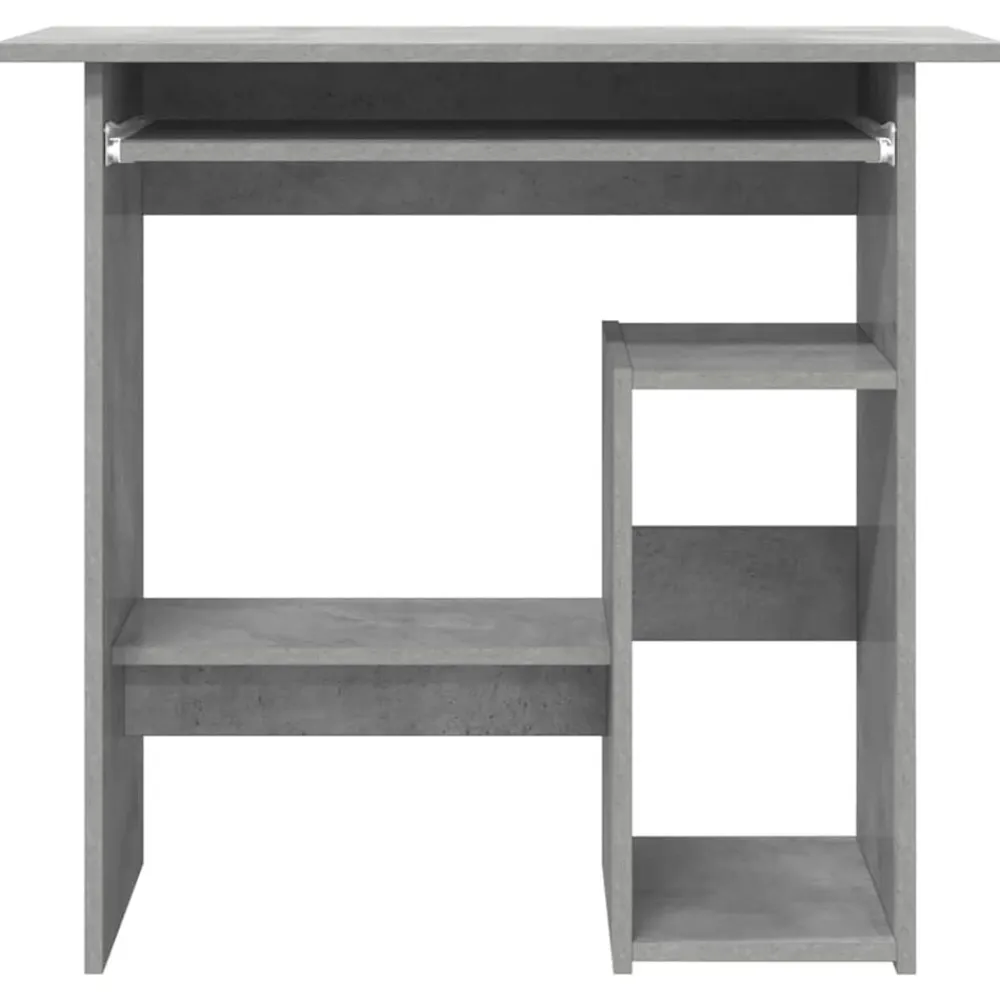 vidaXL Escritorio de madera contrachapada gris hormigón 80x45x74 cm Gris hormigón
