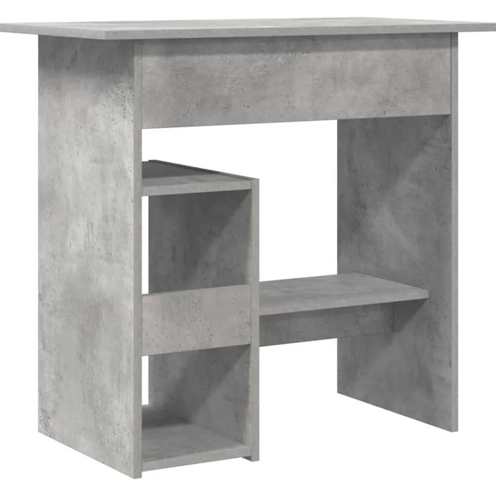 vidaXL Escritorio de madera contrachapada gris hormigón 80x45x74 cm Gris hormigón