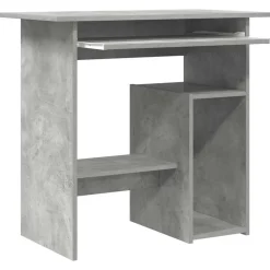 vidaXL Escritorio de madera contrachapada gris hormigón 80x45x74 cm Gris hormigón