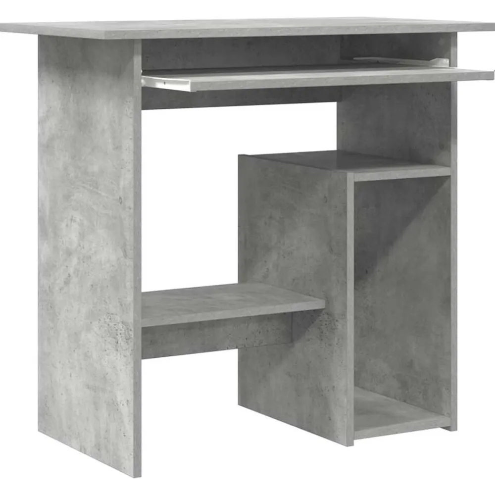 vidaXL Escritorio de madera contrachapada gris hormigón 80x45x74 cm Gris hormigón