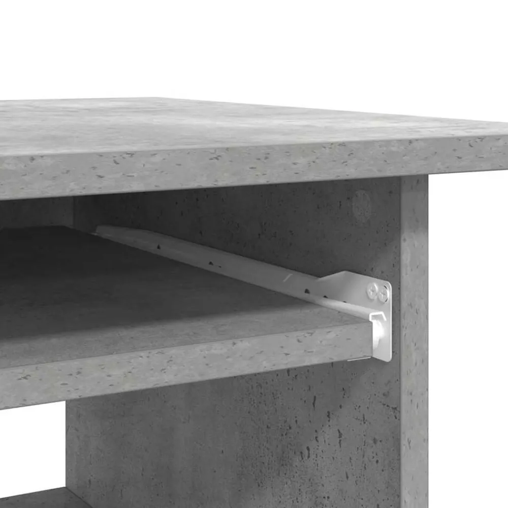vidaXL Escritorio de madera contrachapada gris hormigón 80x45x74 cm Gris hormigón