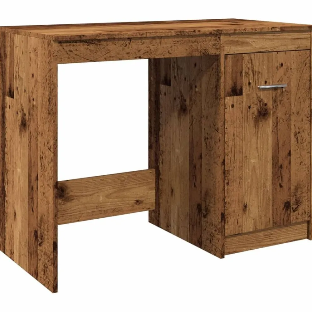 vidaXL Escritorio de madera de ingeniería envejecida 100x50x76 cm Madera antigua Sale