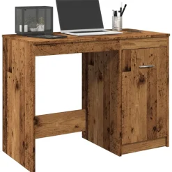vidaXL Escritorio de madera de ingeniería envejecida 100x50x76 cm Madera antigua Sale