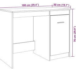 vidaXL Escritorio de madera de ingeniería envejecida 100x50x76 cm Madera antigua Sale