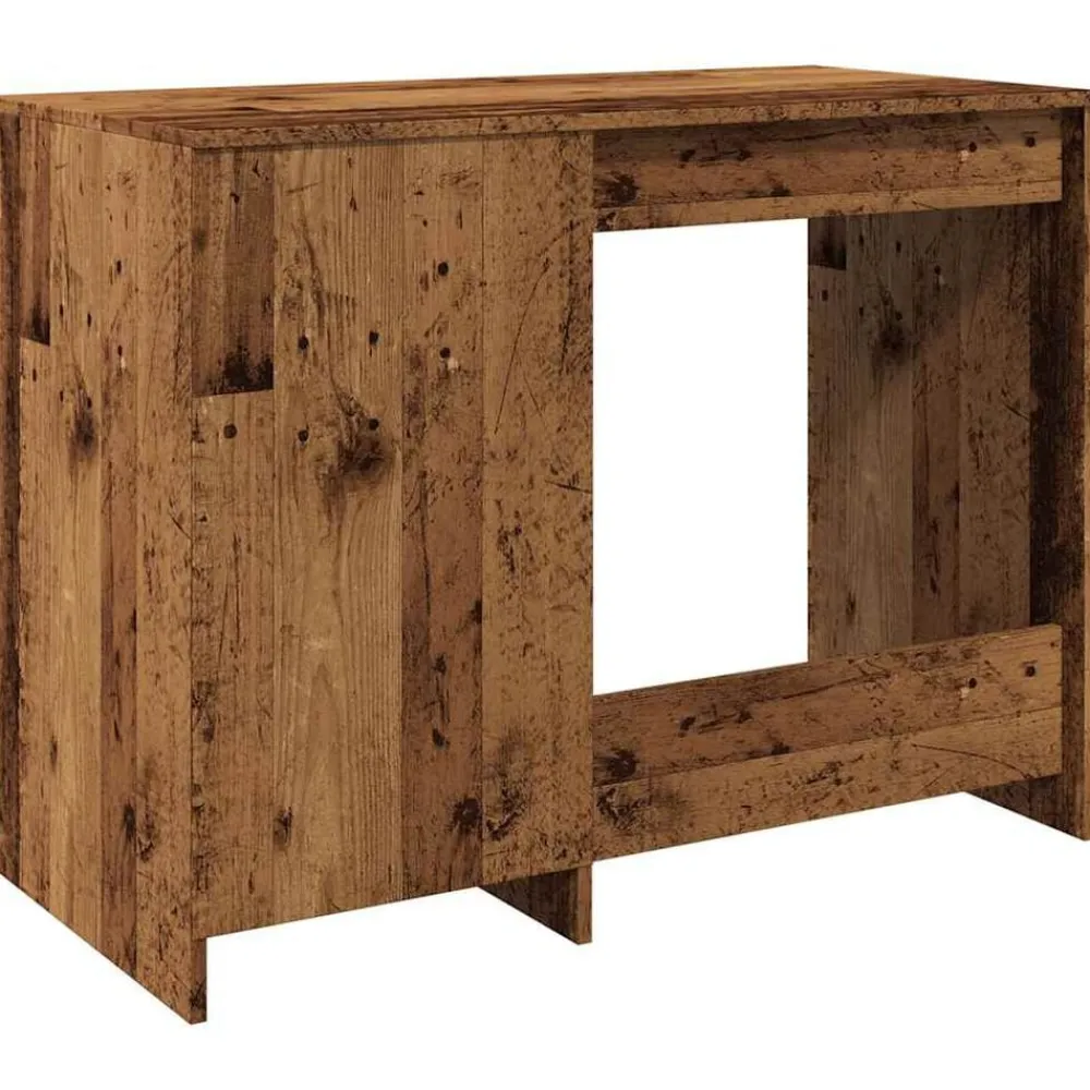 vidaXL Escritorio de madera de ingeniería envejecida 100x50x76 cm Madera antigua Sale