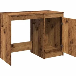 vidaXL Escritorio de madera de ingeniería envejecida 100x50x76 cm Madera antigua Sale