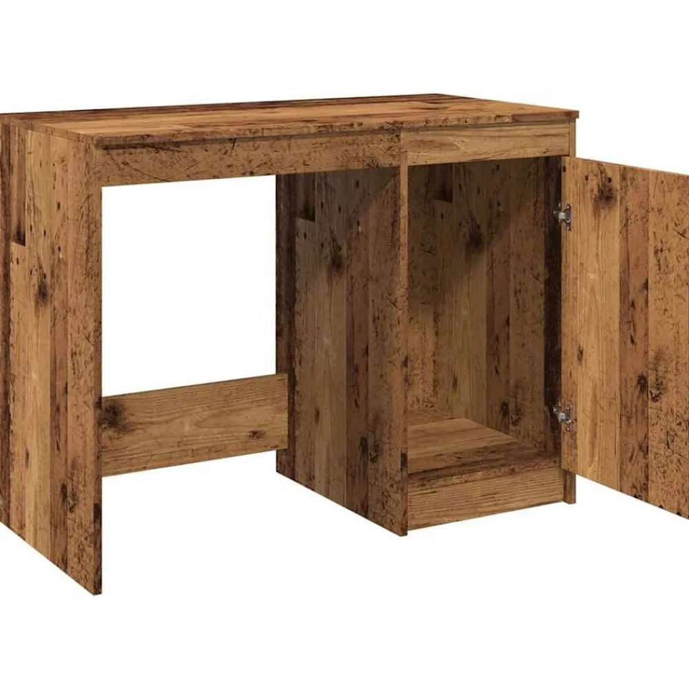 vidaXL Escritorio de madera de ingeniería envejecida 100x50x76 cm Madera antigua Sale