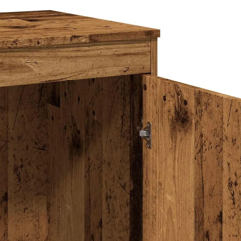 vidaXL Escritorio de madera de ingeniería envejecida 100x50x76 cm Madera antigua Sale