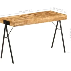 vidaXL Escritorio de madera maciza de mango 118x50x75 cm Outlet