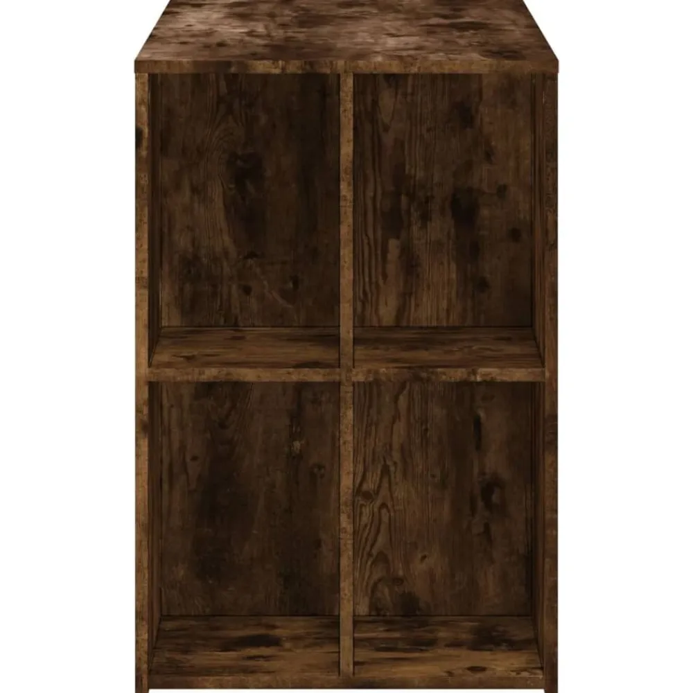 vidaXL Escritorio de madera de ingeniería 102x50x75 cm Roble ahumado Outlet