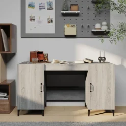 vidaXL Mobiliario De Oficina-Escritorio de madera contrachapada 140x50x75 cm