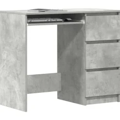 vidaXL Mobiliario De Oficina-Escritorio de madera contrachapada gris hormigón 90x45x76 cm