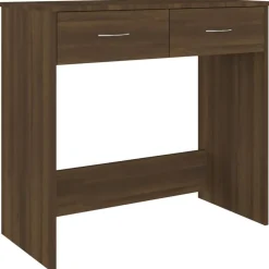 vidaXL Escritorio de madera de ingeniería roble marrón 80x40x75 cm Marr&oacute;n roble Hot