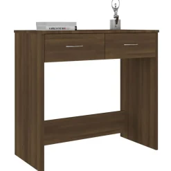 vidaXL Escritorio de madera de ingeniería roble marrón 80x40x75 cm Marr&oacute;n roble Hot