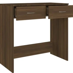 vidaXL Escritorio de madera de ingeniería roble marrón 80x40x75 cm Marr&oacute;n roble Hot