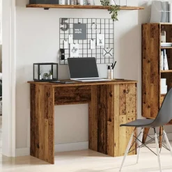 vidaXL Mobiliario De Oficina-Escritorio de madera de ingeniería envejecida 100x55x75 cm