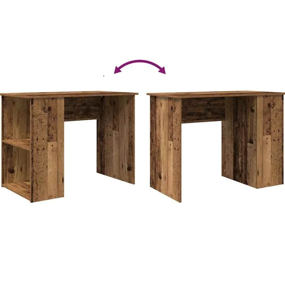 vidaXL Mobiliario De Oficina-Escritorio de madera de ingeniería envejecida 100x55x75 cm