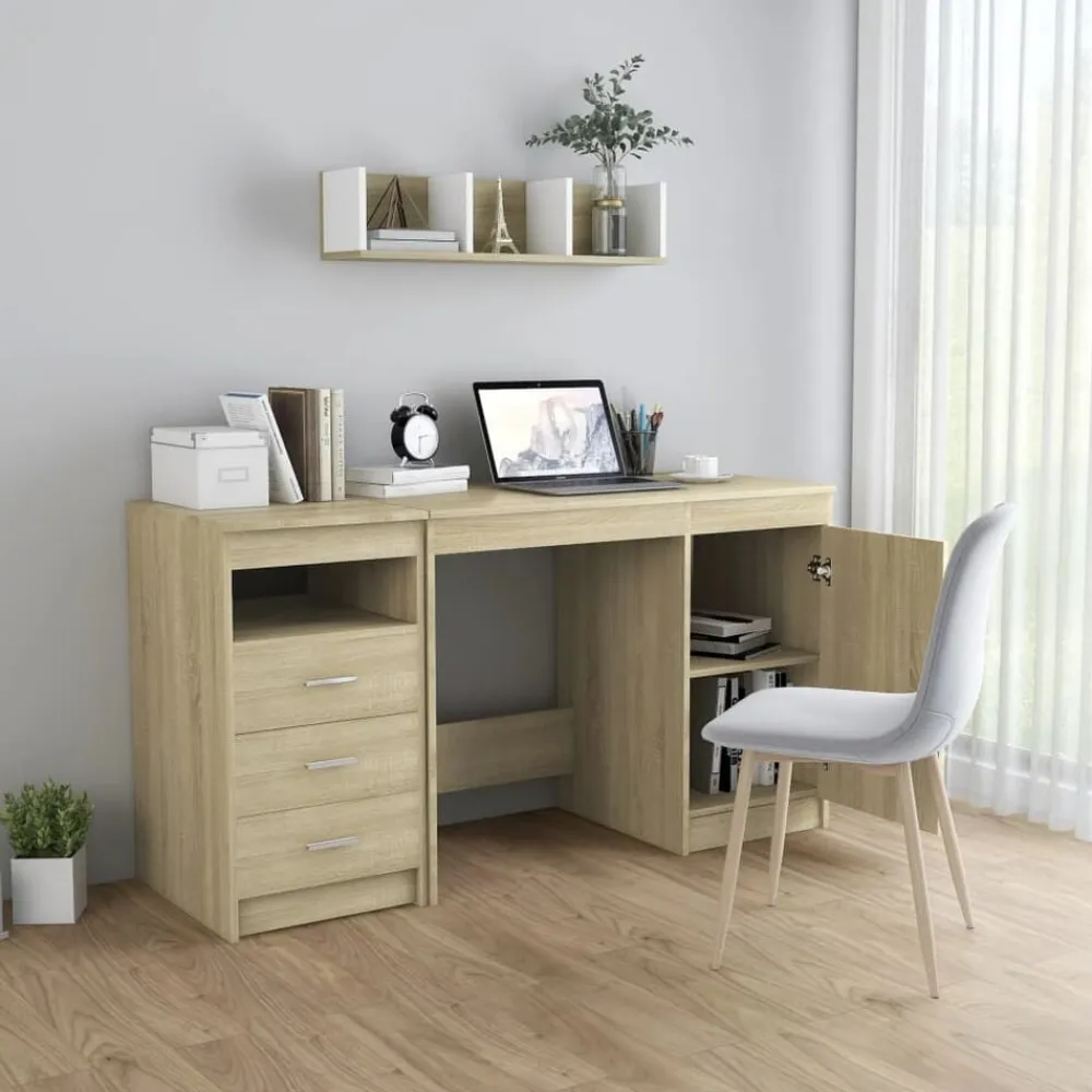 vidaXL Escritorio de madera de ingeniería 140x50x76 cm Roble Sonoma Best