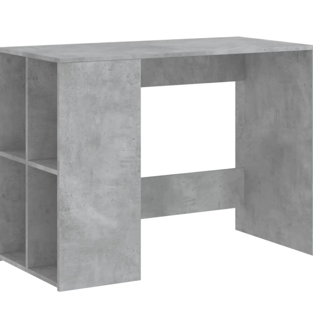 vidaXL Escritorio de madera de ingeniería gris hormigón 102x50x75 cm Gris hormigón Clearance