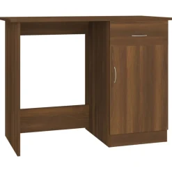 vidaXL Escritorio de madera contrachapada marrón roble 100x50x76 cm Marr&oacute;n roble Clearance