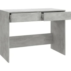 vidaXL Mobiliario De Oficina-Escritorio de madera contrachapada gris hormigón 101x50x76,5 cm