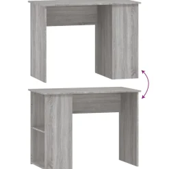 vidaXL Escritorio de madera contrachapada 100x55x75 cm Gris sonoma New