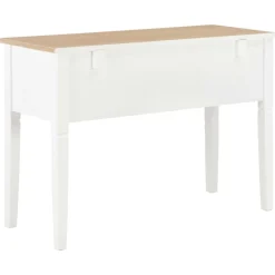 vidaXL Escritorio de madera blanco 109,5x45x77,5 cm Marrón y blanco Hot