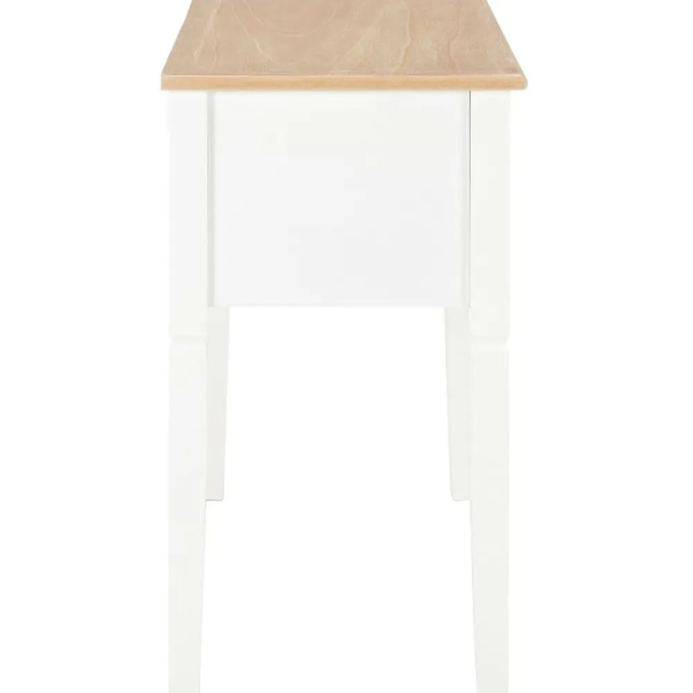 vidaXL Escritorio de madera blanco 109,5x45x77,5 cm Marrón y blanco Hot