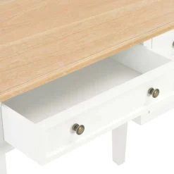 vidaXL Escritorio de madera blanco 109,5x45x77,5 cm Marrón y blanco Hot