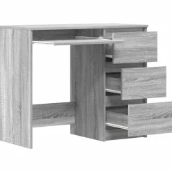 vidaXL Escritorio de madera contrachapada 90x45x76 cm Gris sonoma Outlet
