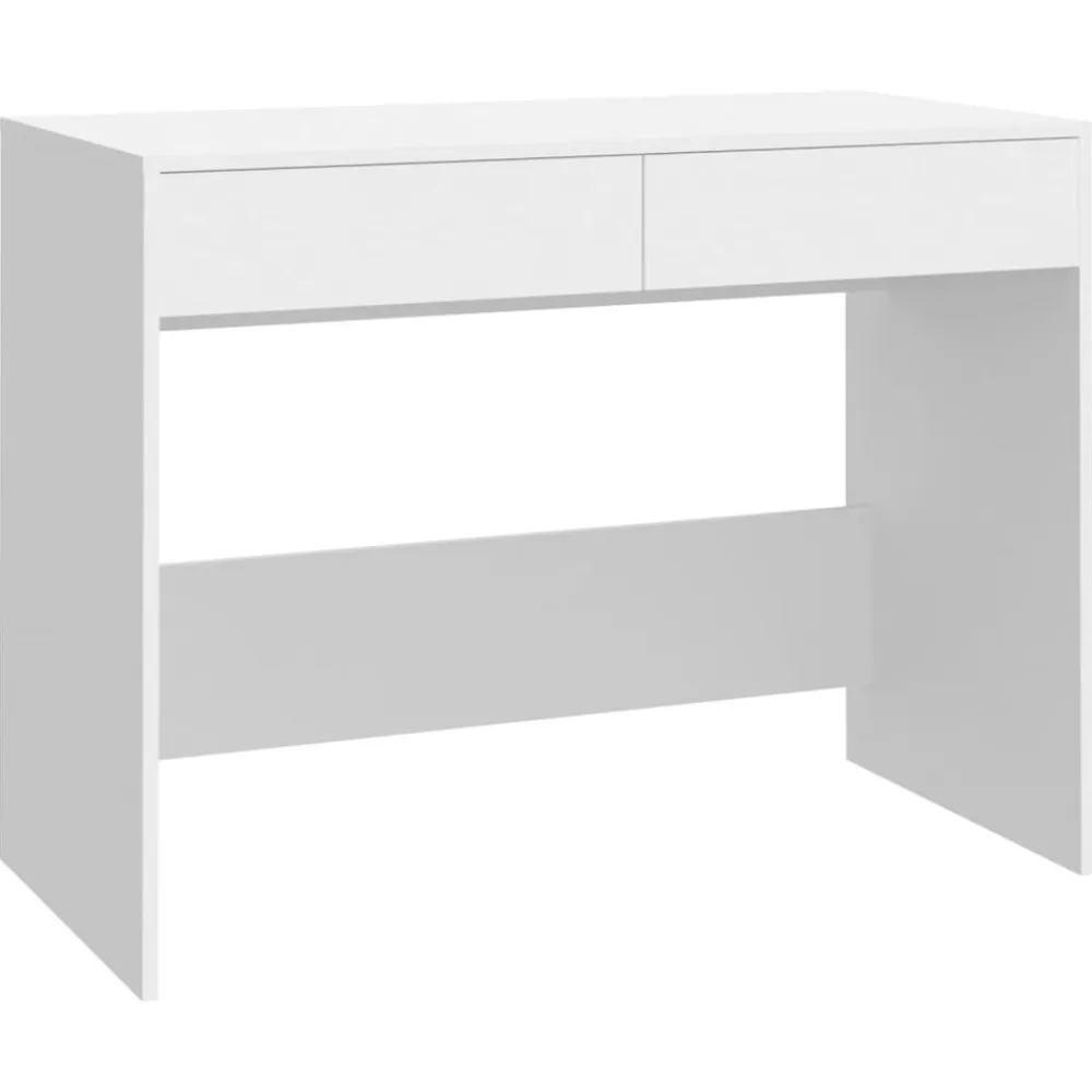vidaXL Escritorio de madera contrachapada 101x50x76,5 cm Blanco Sale