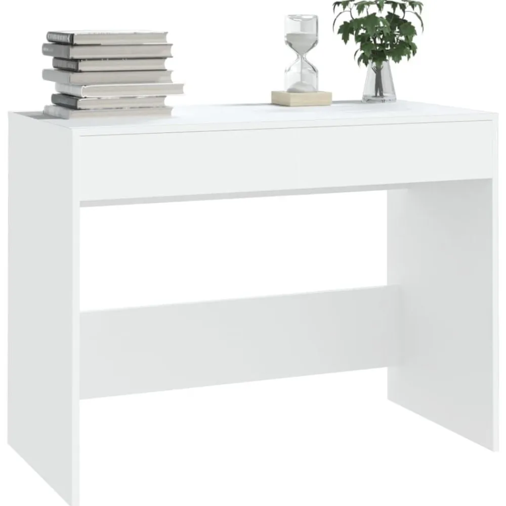 vidaXL Escritorio de madera contrachapada 101x50x76,5 cm Blanco Sale