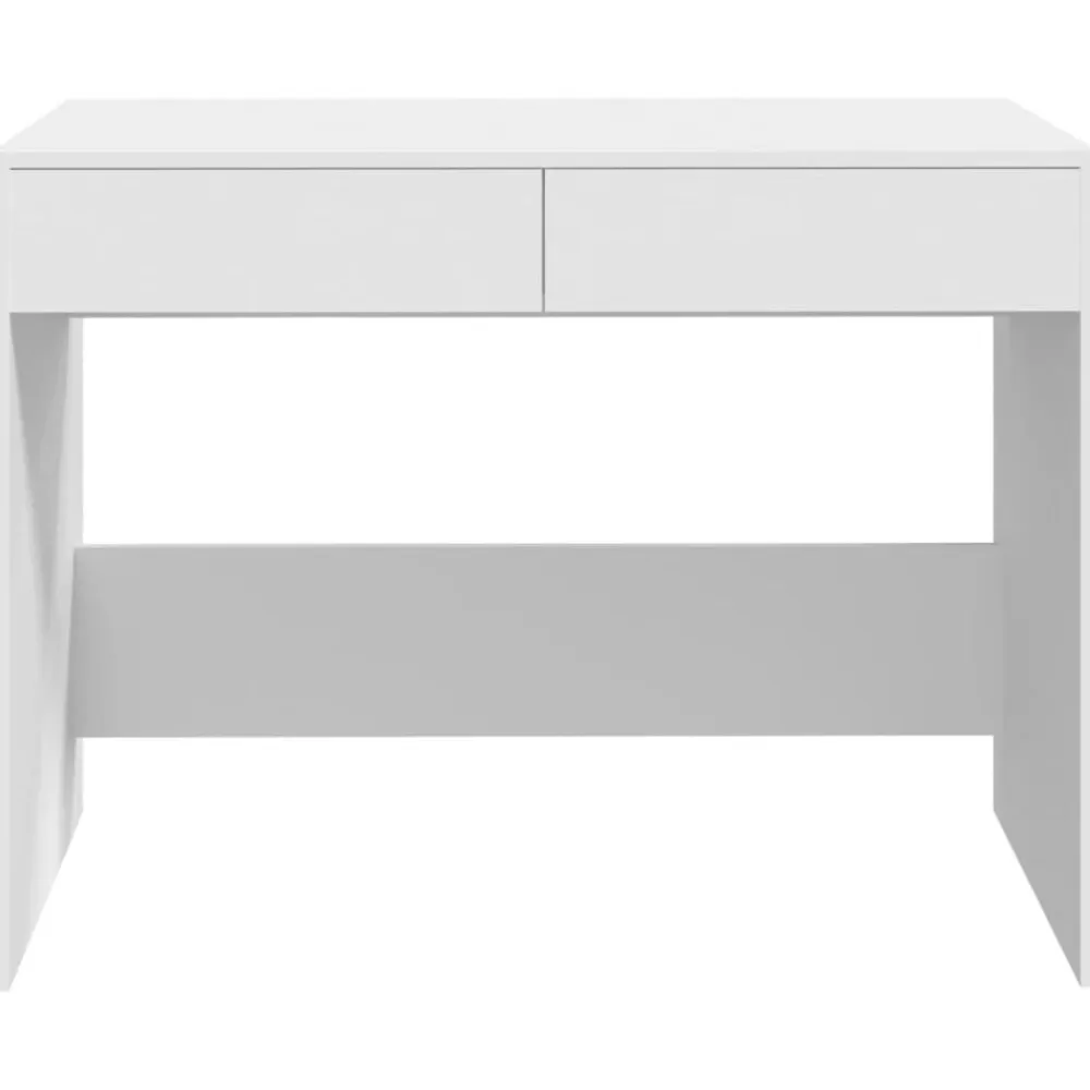 vidaXL Escritorio de madera contrachapada 101x50x76,5 cm Blanco Sale